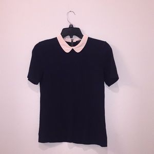 navy & pale pink collared shirt, worn once!